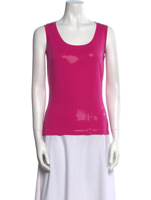 St. John Scoop Neck Sleeveless Top