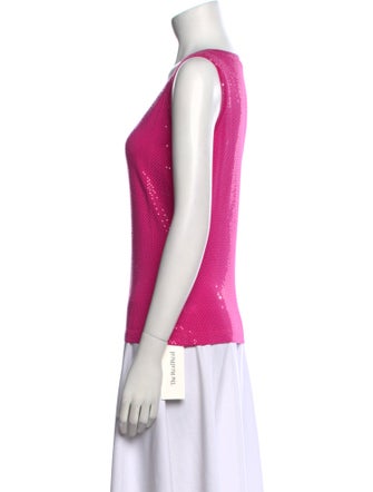 St. John Scoop Neck Sleeveless Top