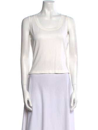 St. John Scoop Neck Sleeveless Top