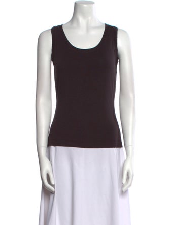 St. John Scoop Neck Sleeveless Top