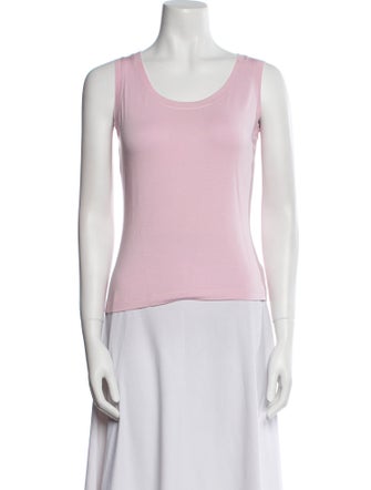 St. John Scoop Neck Sleeveless Top