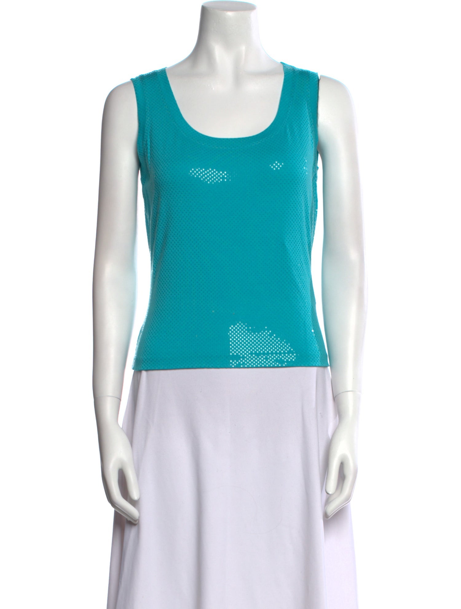 St. John Graphic Print Scoop Neck Top