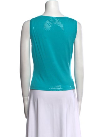 St. John Graphic Print Scoop Neck Top