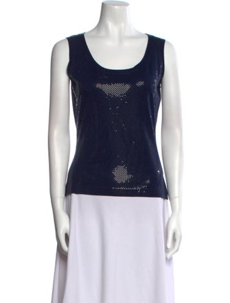 St. John Scoop Neck Sleeveless Top