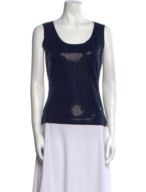 St. John Scoop Neck Sleeveless Top