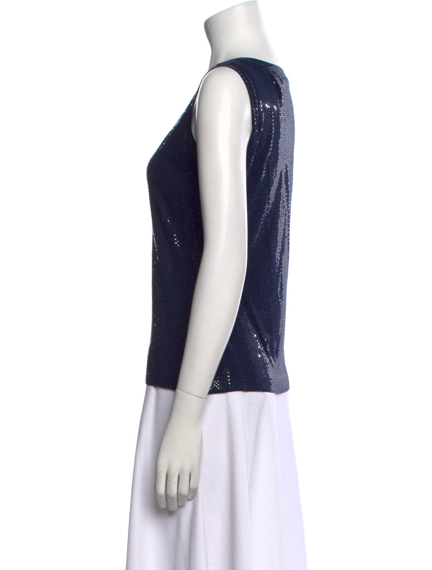 St. John Scoop Neck Sleeveless Top