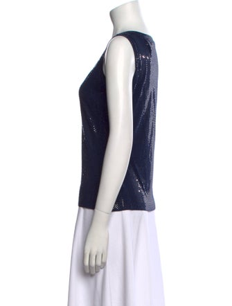 St. John Scoop Neck Sleeveless Top