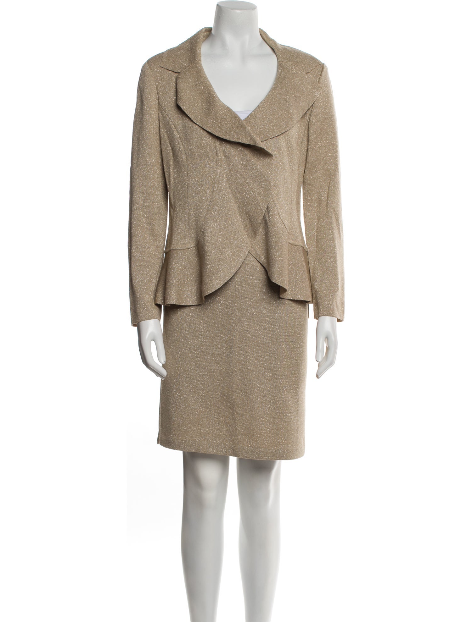 St. John Wool Glitter Accents Skirt Set