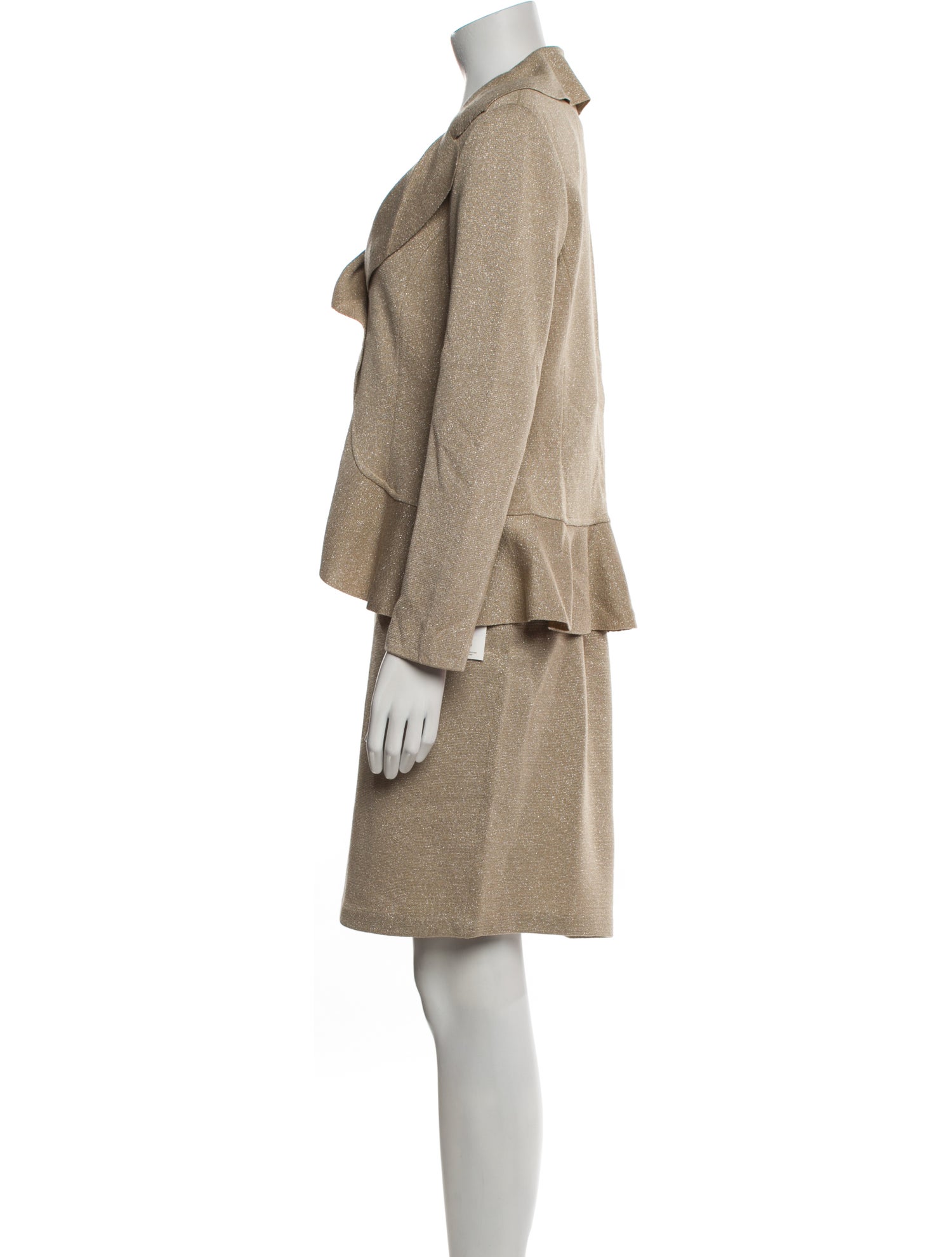 St. John Wool Glitter Accents Skirt Set