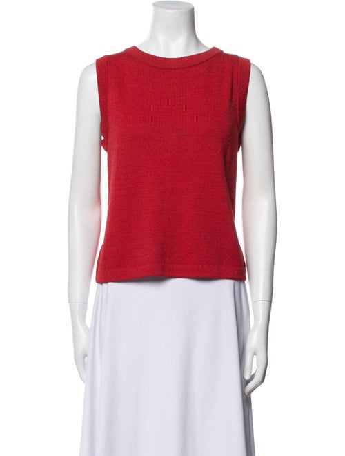 St. John Crew Neck Sleeveless Crop Top