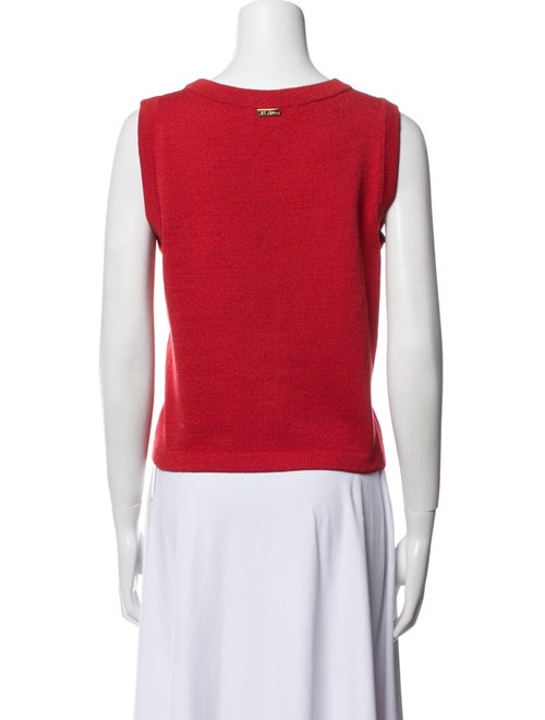 St. John Crew Neck Sleeveless Crop Top