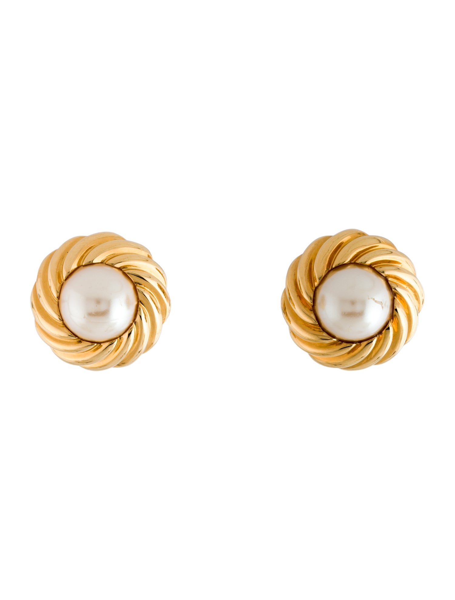 St. John Faux Pearl Clip-On Earrings