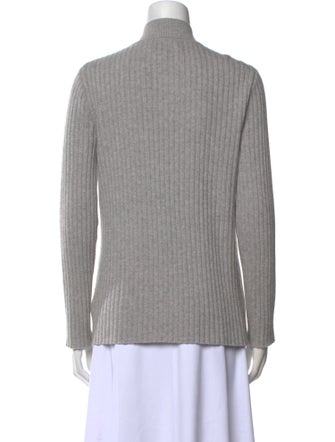 St. John Cashmere Mock Neck Button-Up Top