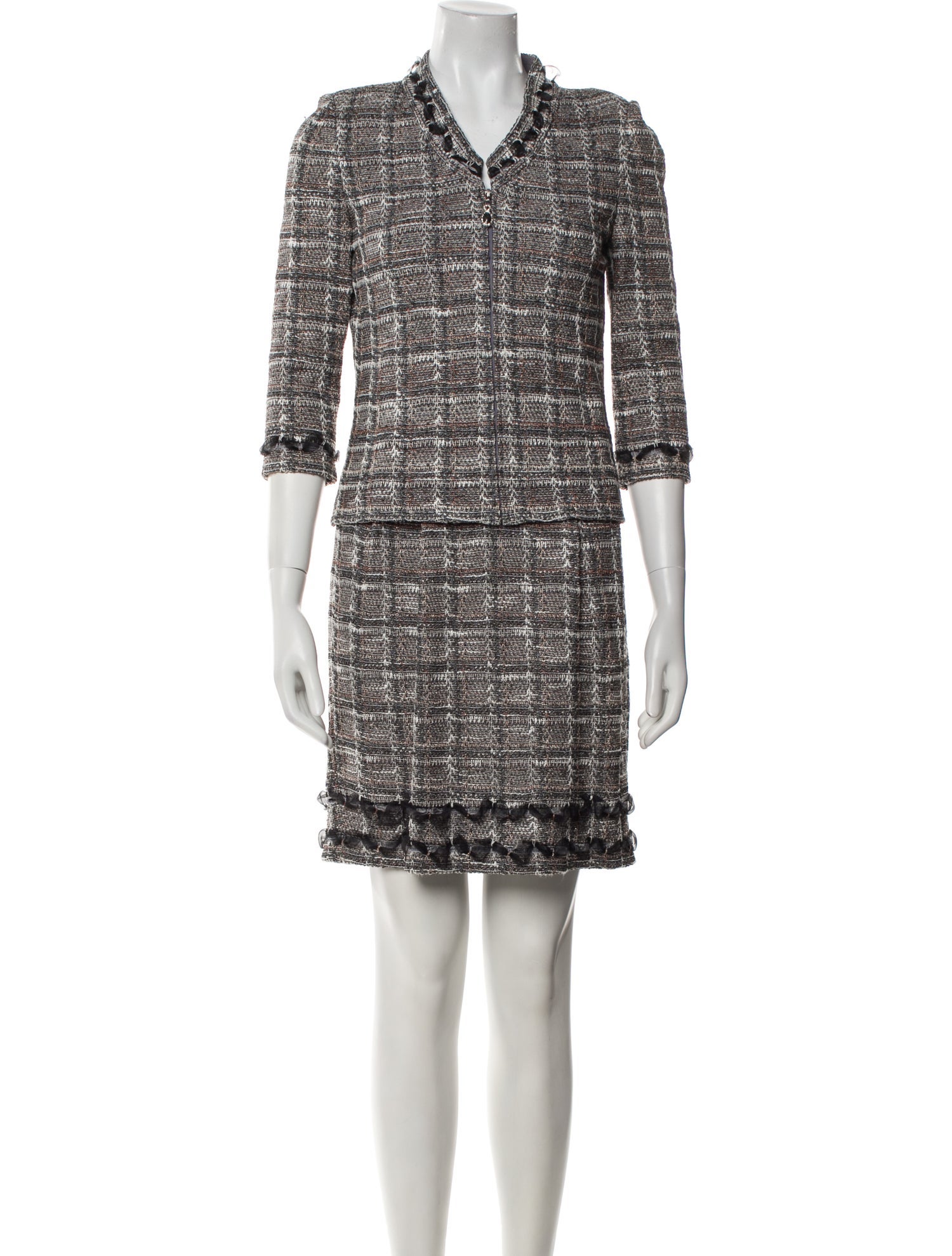 St. John Wool Printed Dress Set