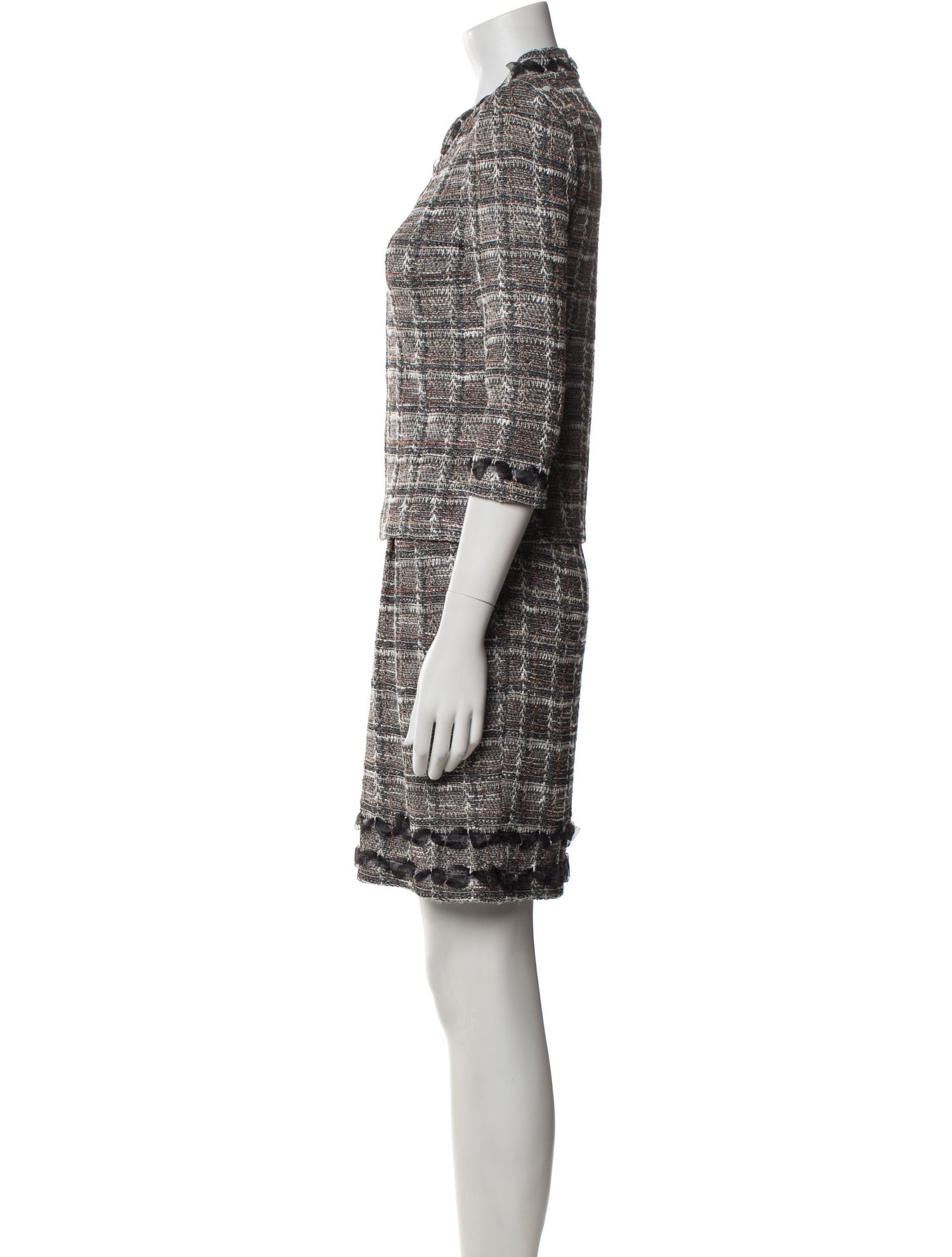 St. John Wool Printed Dress Set