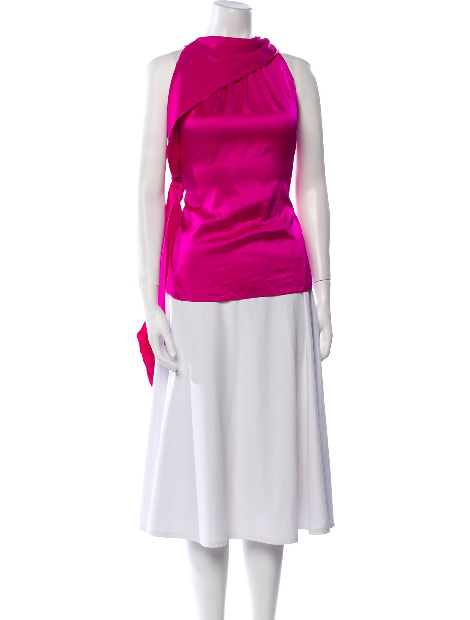 St. John Silk Cowl Neck Top