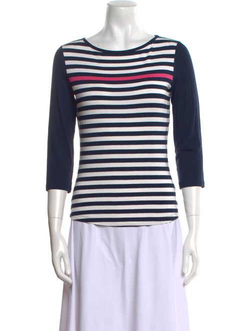 St. John Striped Scoop Neck T-Shirt