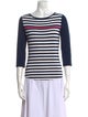St. John Striped Scoop Neck T-Shirt