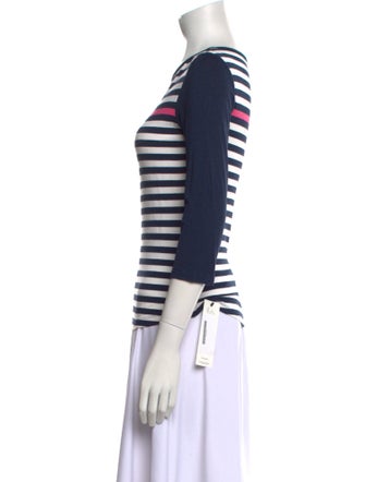 St. John Striped Scoop Neck T-Shirt