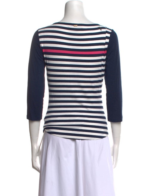 St. John Striped Scoop Neck T-Shirt