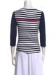 St. John Striped Scoop Neck T-Shirt