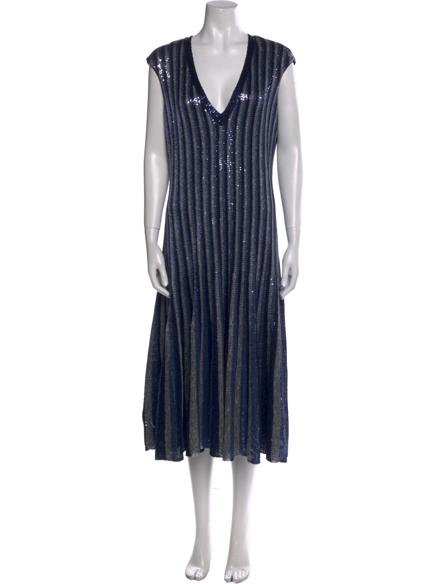 St. John Striped Midi Length Dress w/ Tags