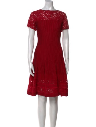 St. John Bateau Neckline Knee-Length Dress