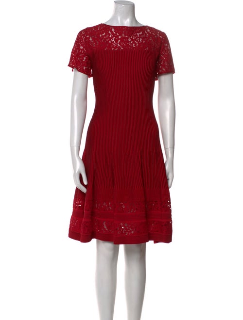 St. John Bateau Neckline Knee-Length Dress