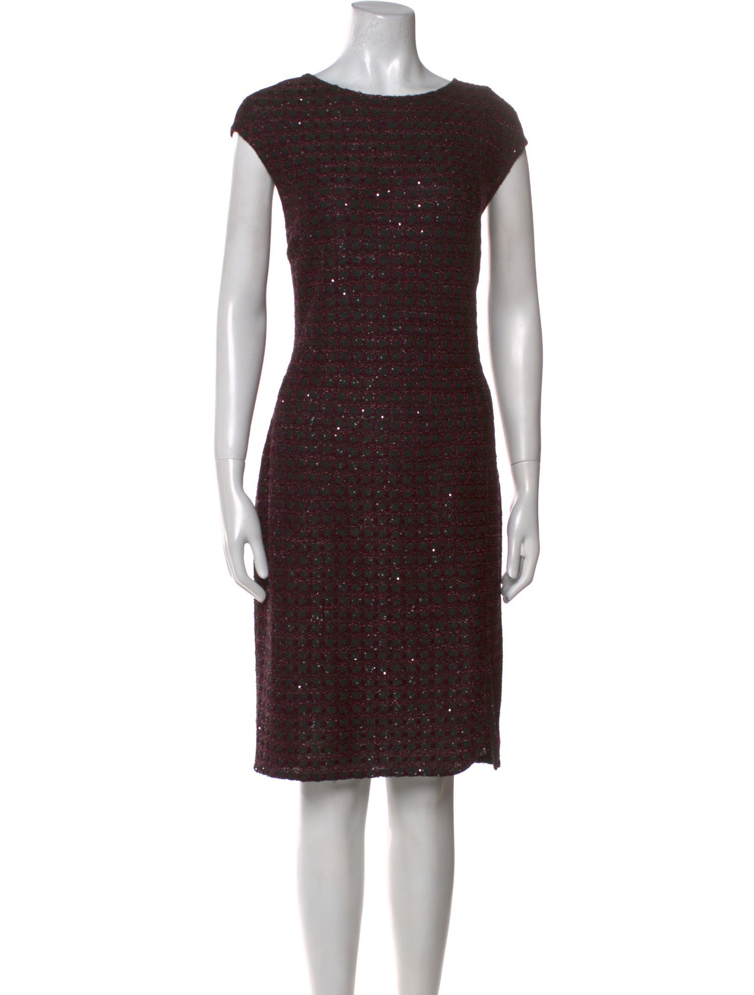 St. John Bateau Neckline Knee-Length Dress