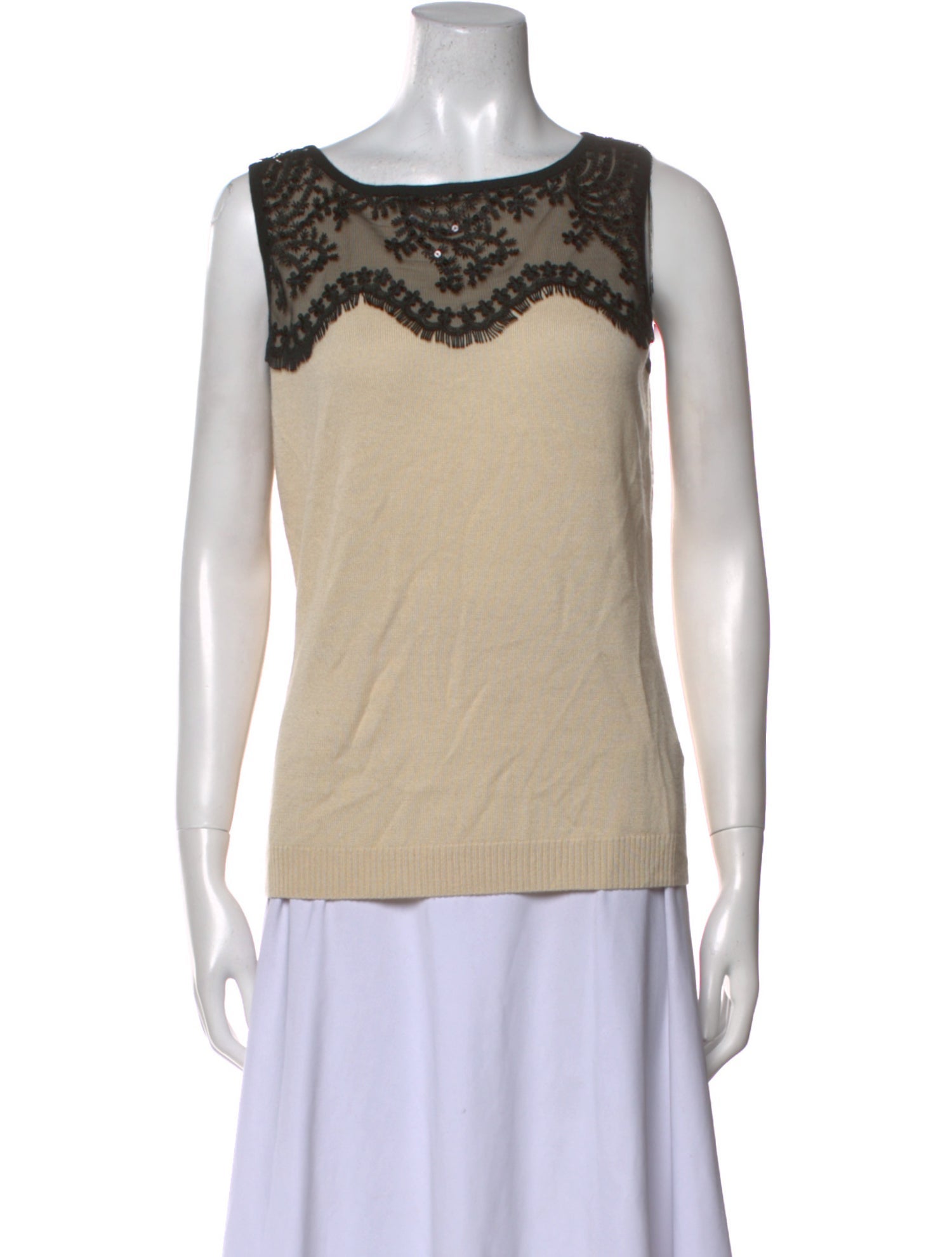 St. John Wool Scoop Neck Top