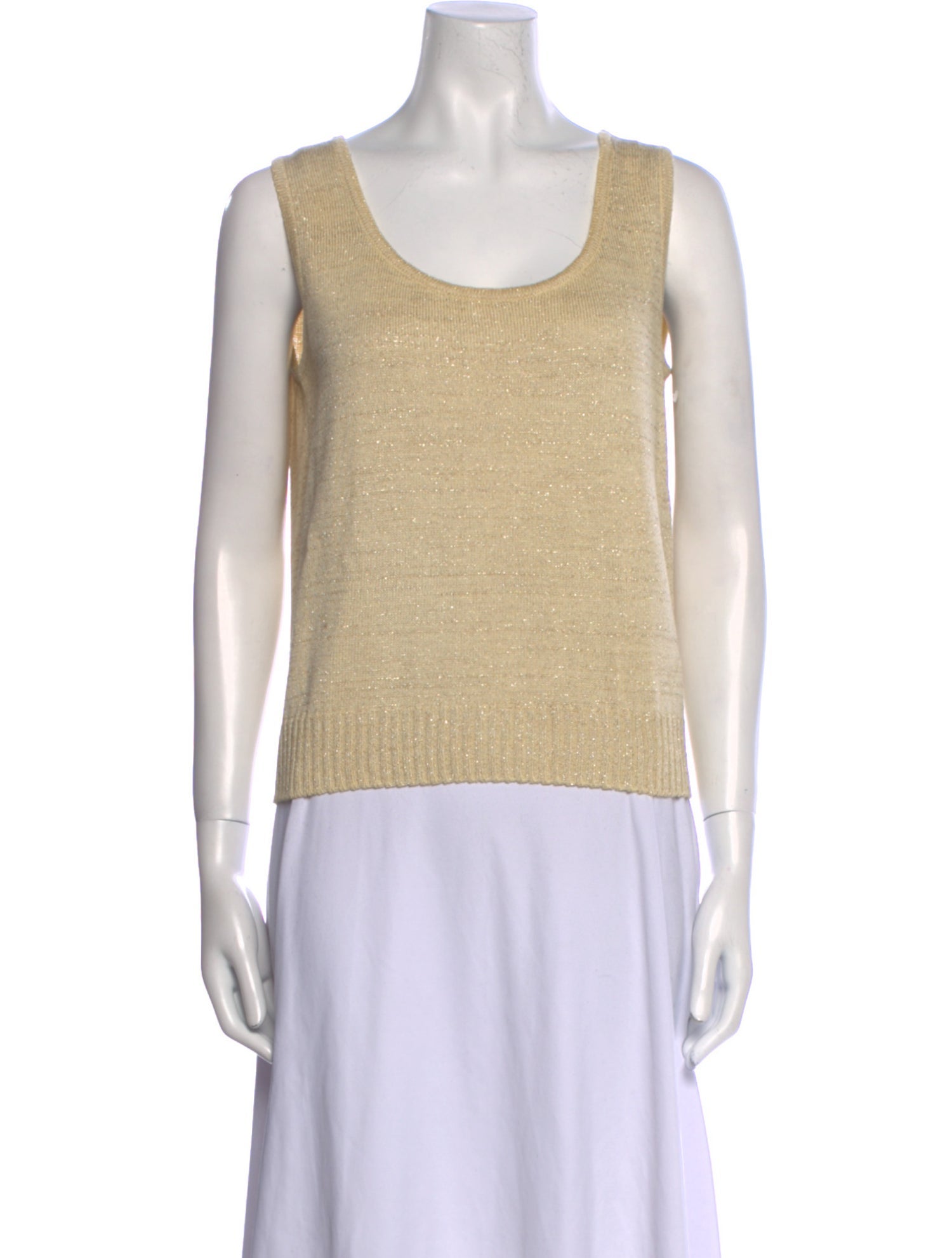 St. John Scoop Neck Sleeveless Top