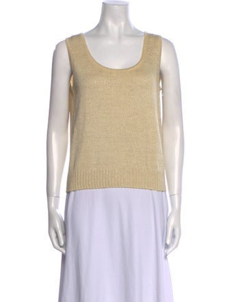 St. John Scoop Neck Sleeveless Top