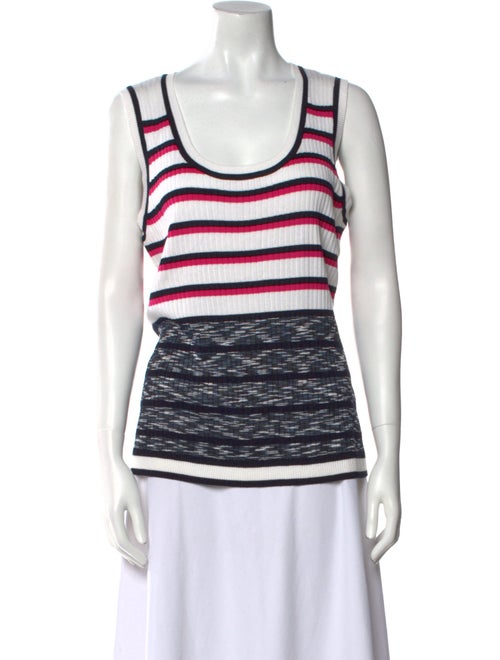 St. John Striped Scoop Neck Top