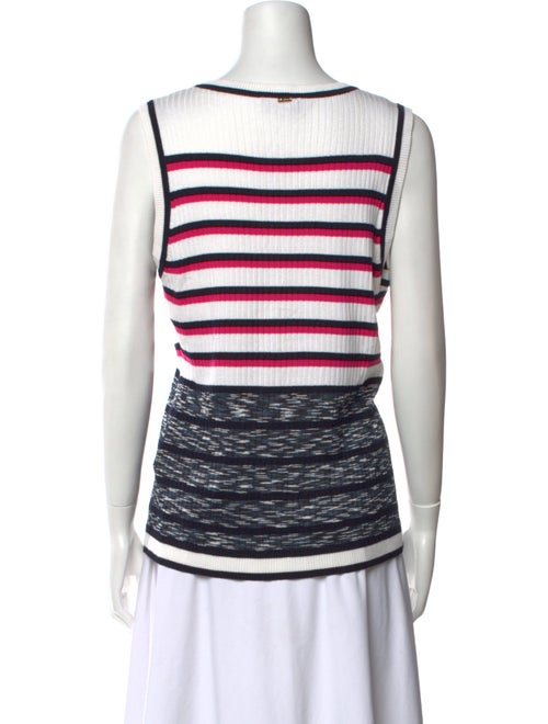 St. John Striped Scoop Neck Top