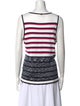 St. John Striped Scoop Neck Top