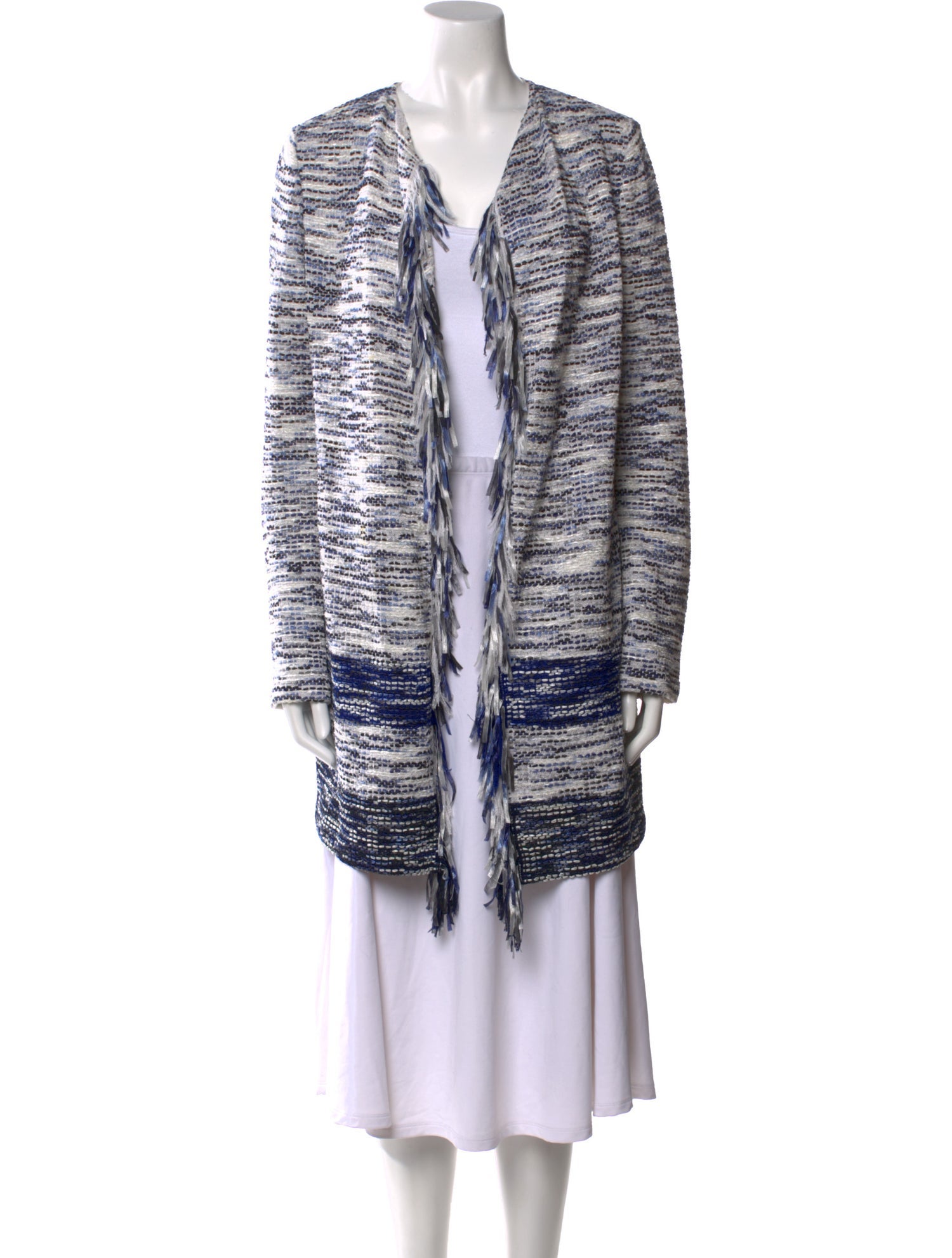 St. John Printed Open Front Sweater