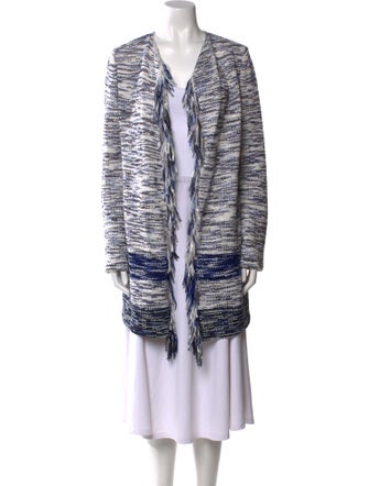 St. John Printed Open Front Sweater