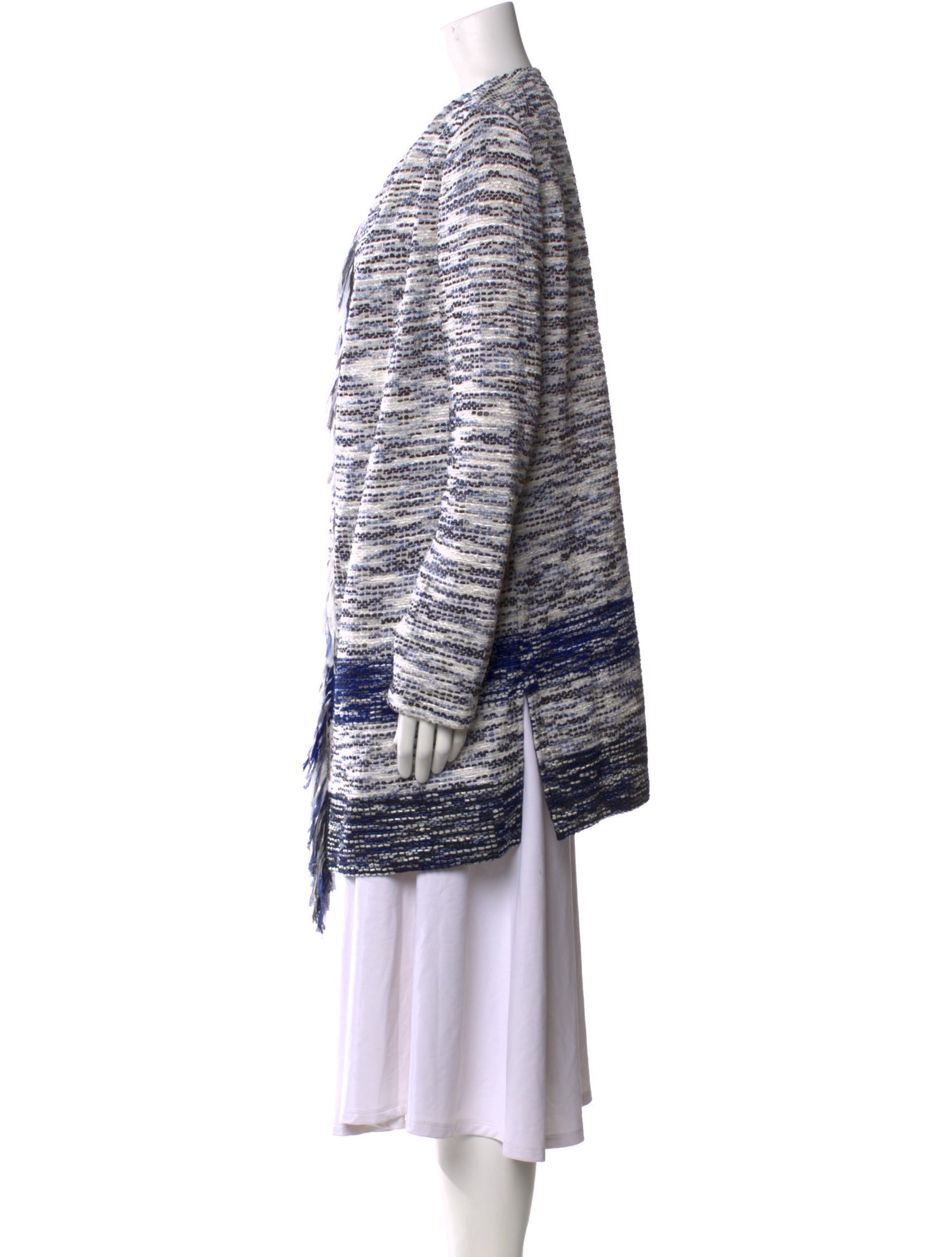 St. John Printed Open Front Sweater