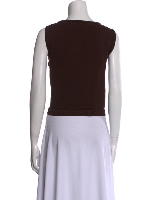 St. John Scoop Neck Sleeveless Crop Top