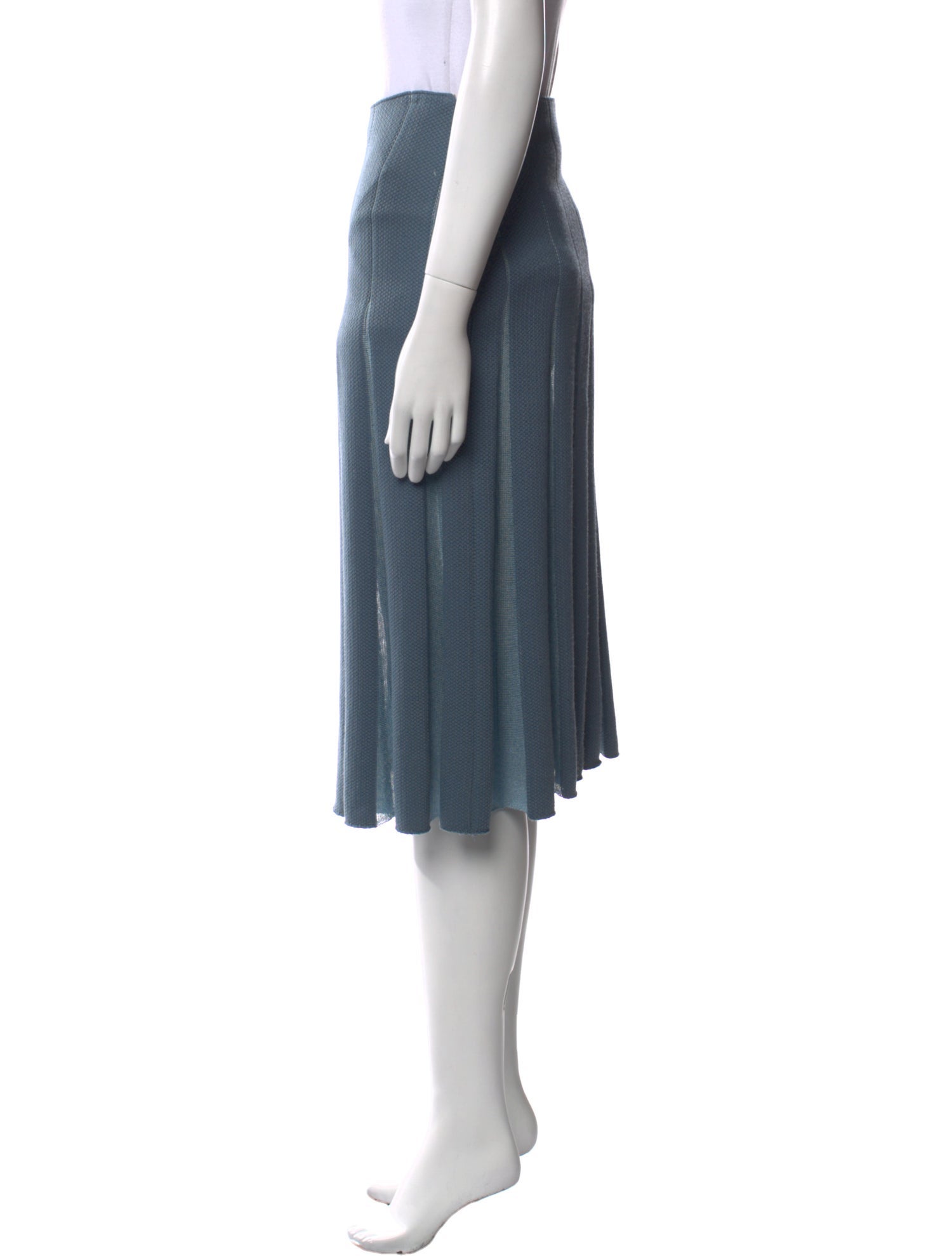 St. John Pleated Accents Knee-Length Skirt