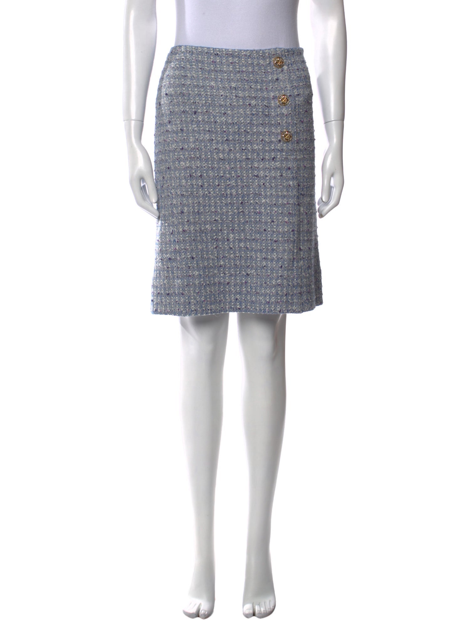 St. John Tweed Pattern Knee-Length Skirt