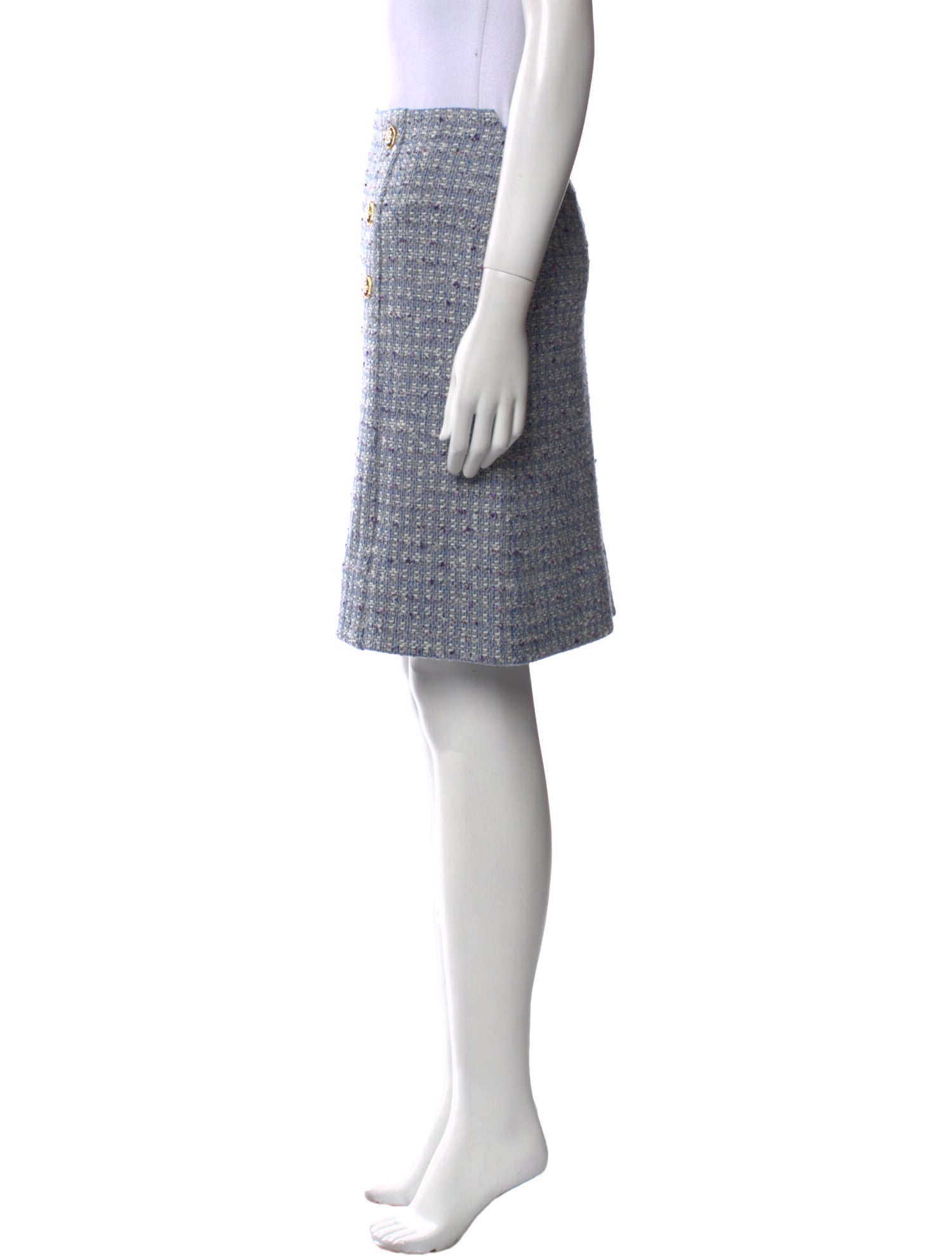 St. John Tweed Pattern Knee-Length Skirt