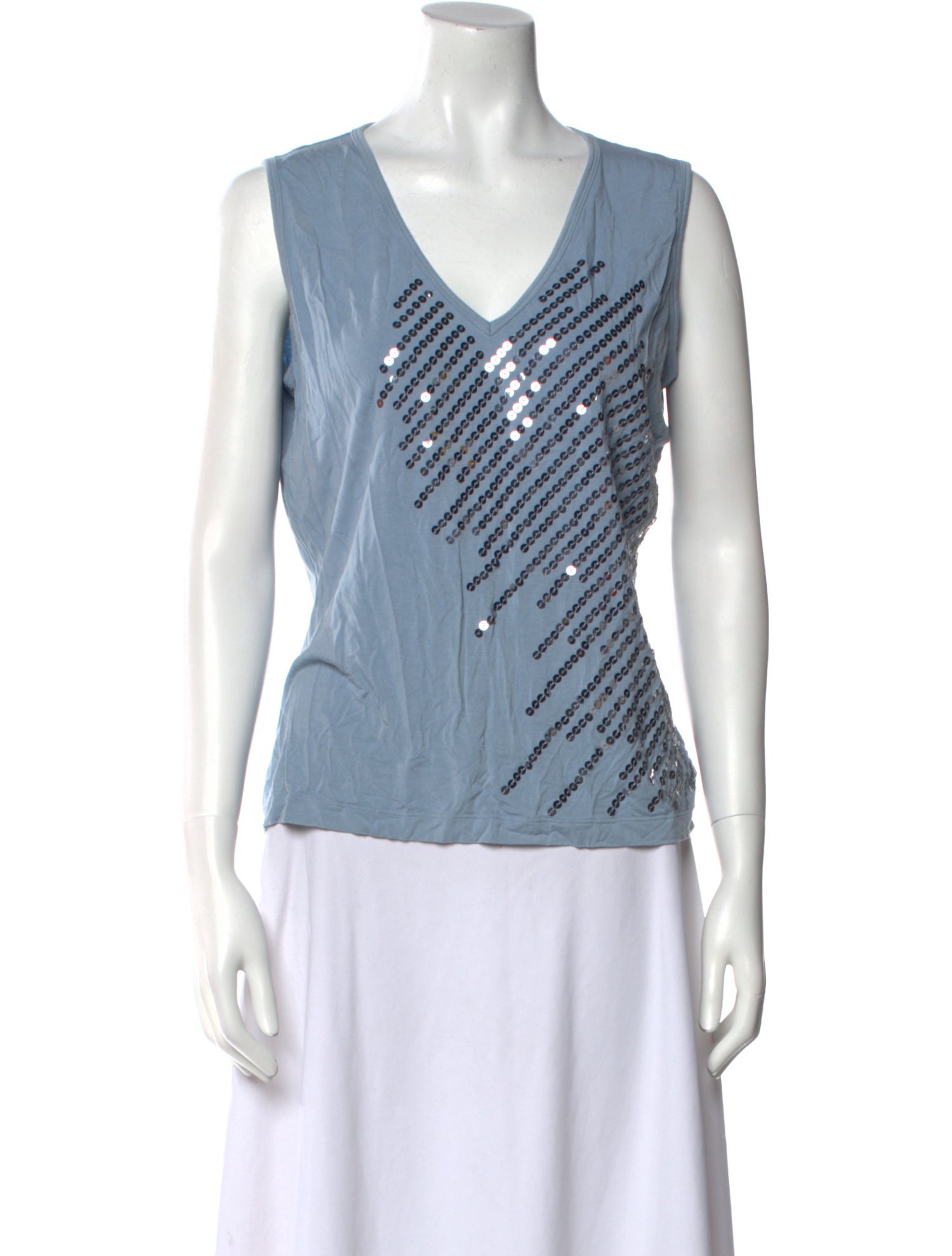 St. John Printed V-Neck Top