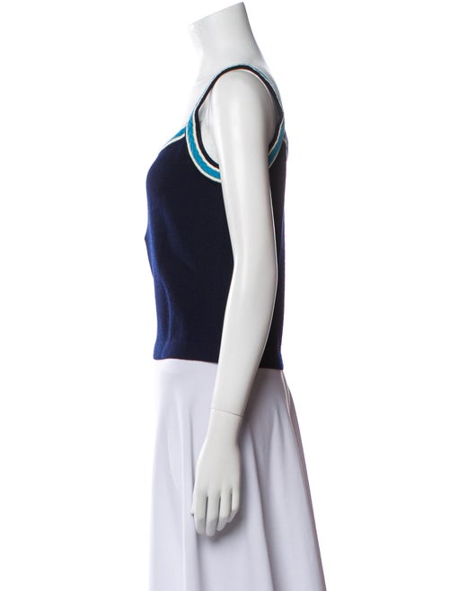 St. John Striped Square Neckline Crop Top