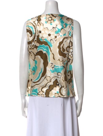 St. John Silk Printed Top