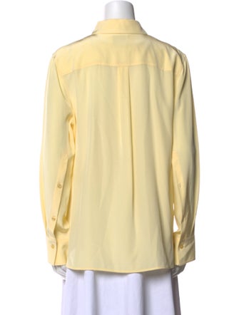 St. John Silk Long Sleeve Button-Up Top