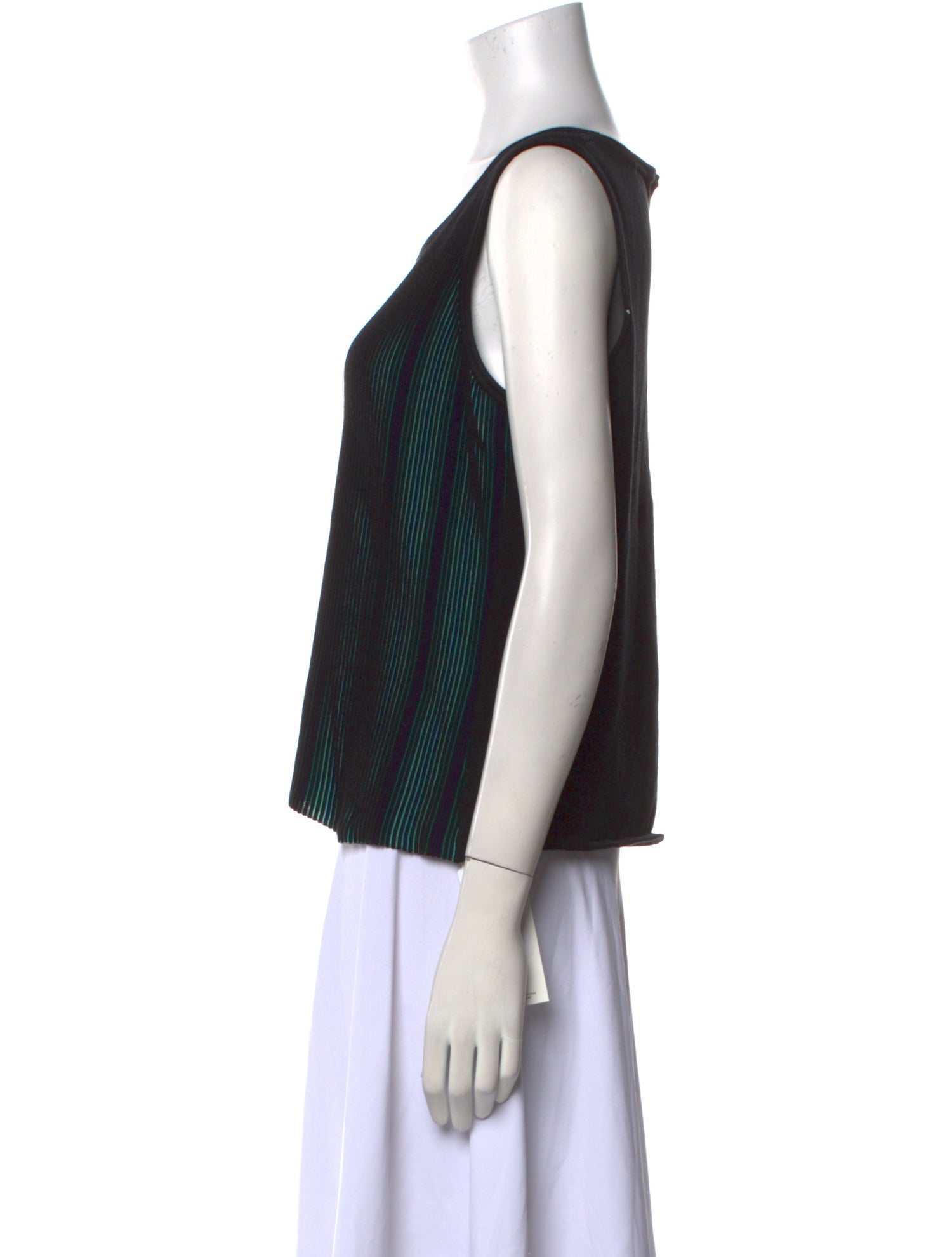 St. John Striped Scoop Neck Top