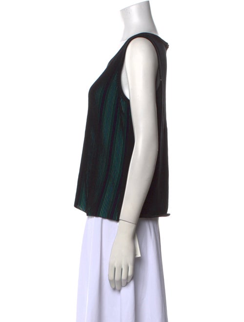 St. John Striped Scoop Neck Top