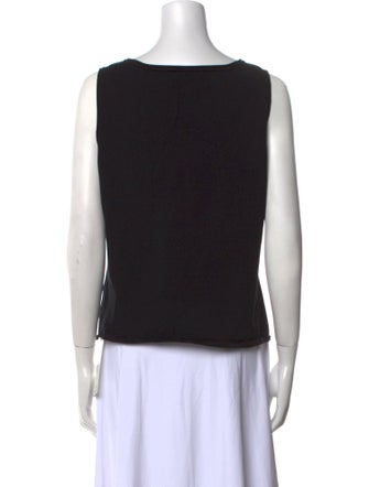 St. John Striped Scoop Neck Top