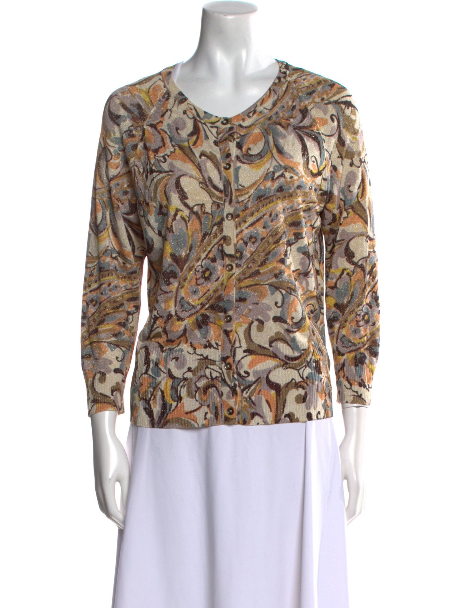 SoCa By St. John Printed Scoop Neck Sweater